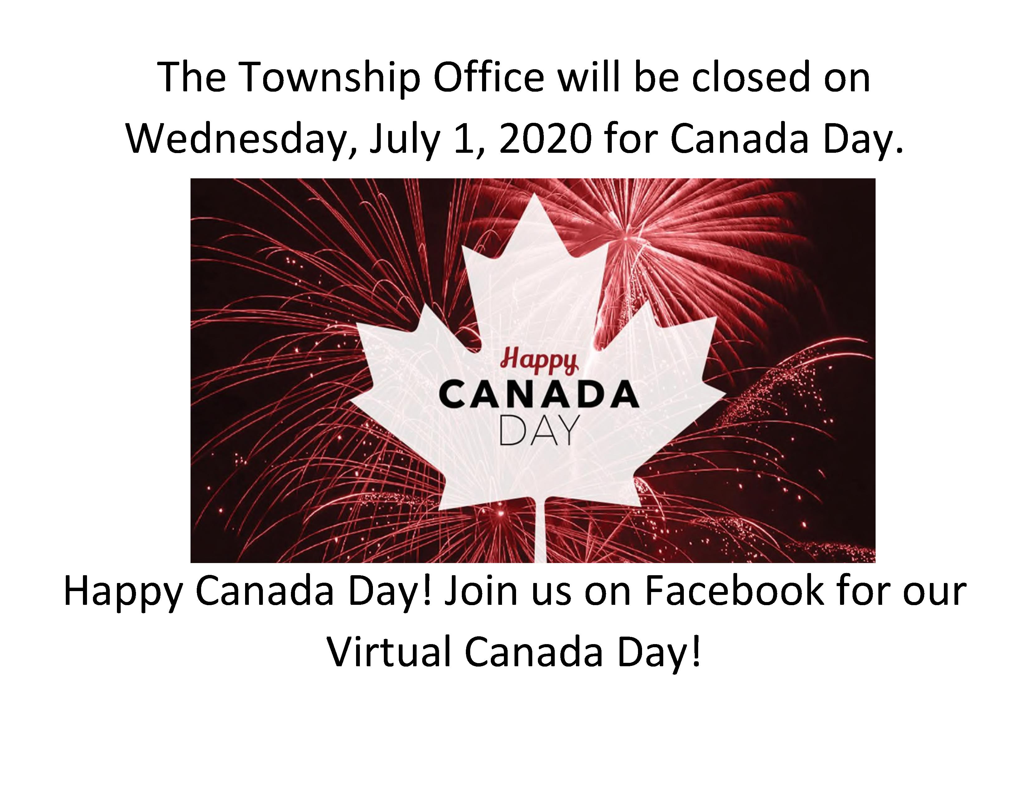 Closed for Canada Day The Township of McNab/Braeside